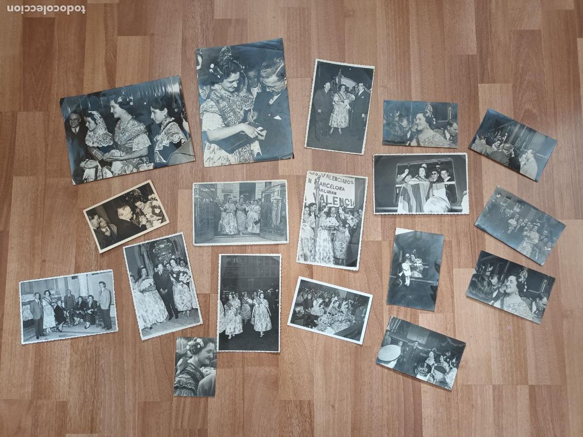 Antique Photography: LOTE FOTOGRAF&Iacute;AS FALLAS FALLERA MAYOR Y FALLERAS. BARCELONA, VALENCIA, MISA, RADIO, TREN