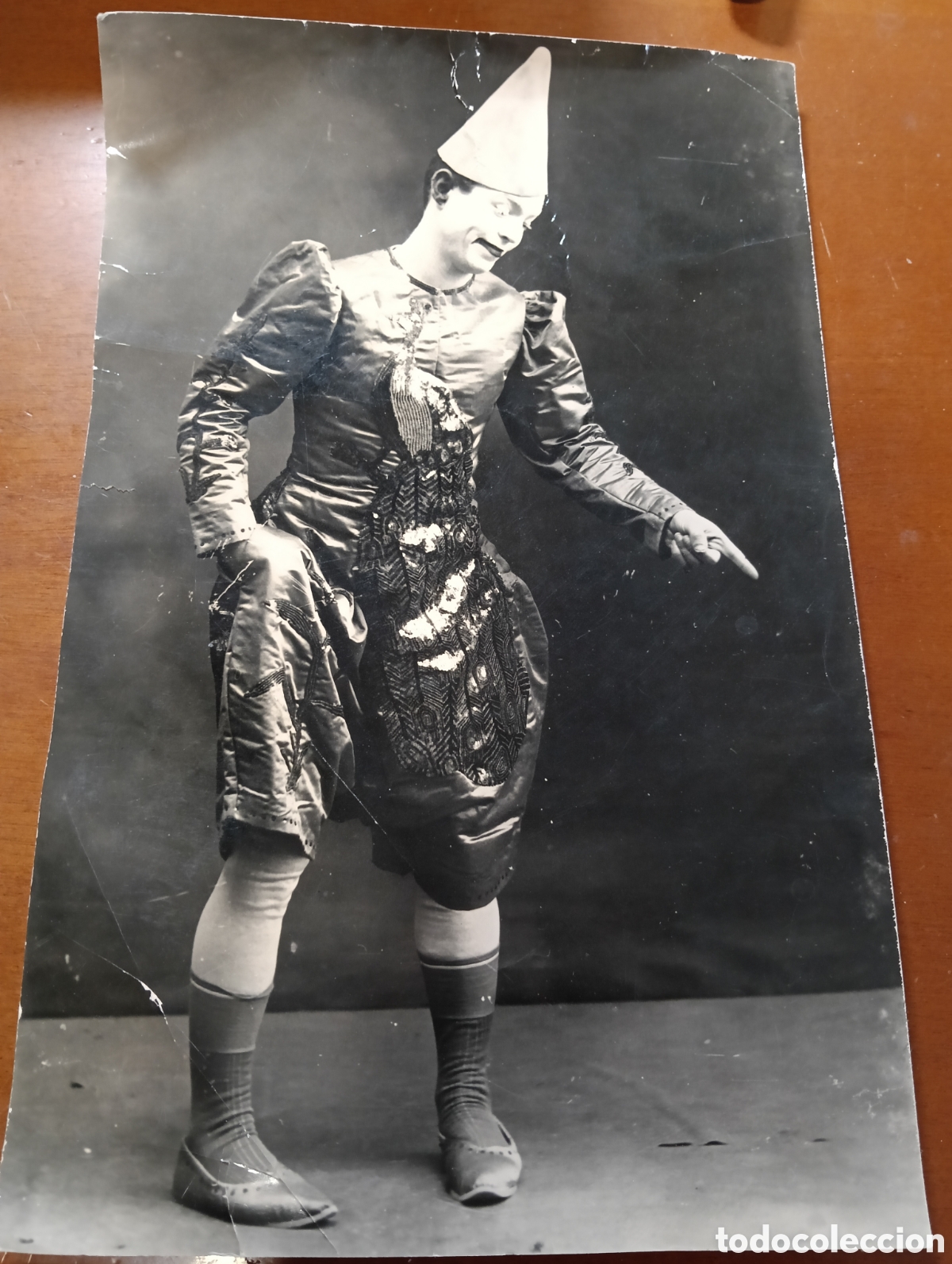 Fotografia antiga: Fotograf&iacute;a de un Payaso en los a&ntilde;os 50, mide 24 x 15 cm.