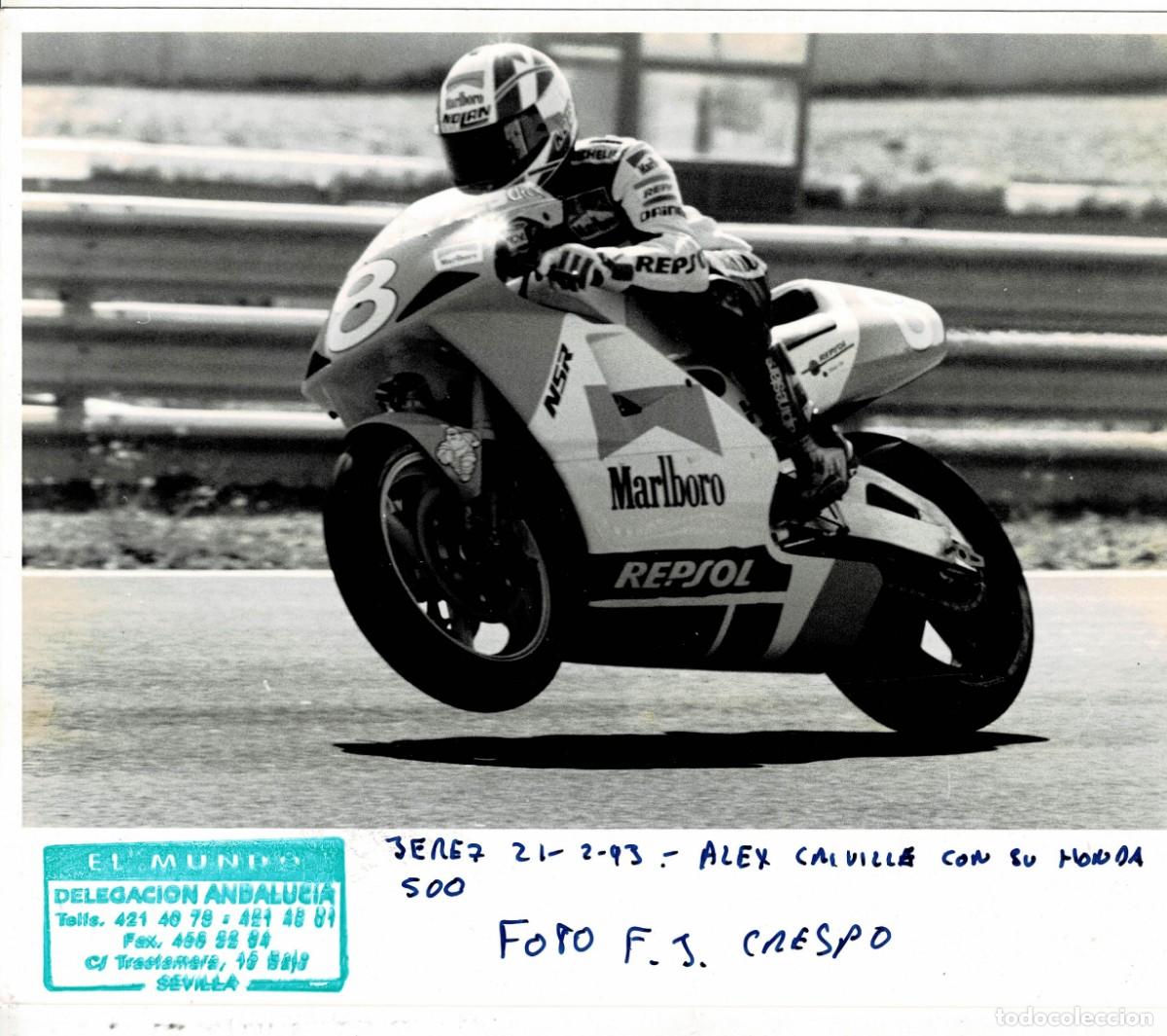 Fotograf&iacute;a antigua: FOTOGRAFIA DE MOTOS. ALEX CRIVILLE CON SU HONDA 500. FOTOMOTO-09