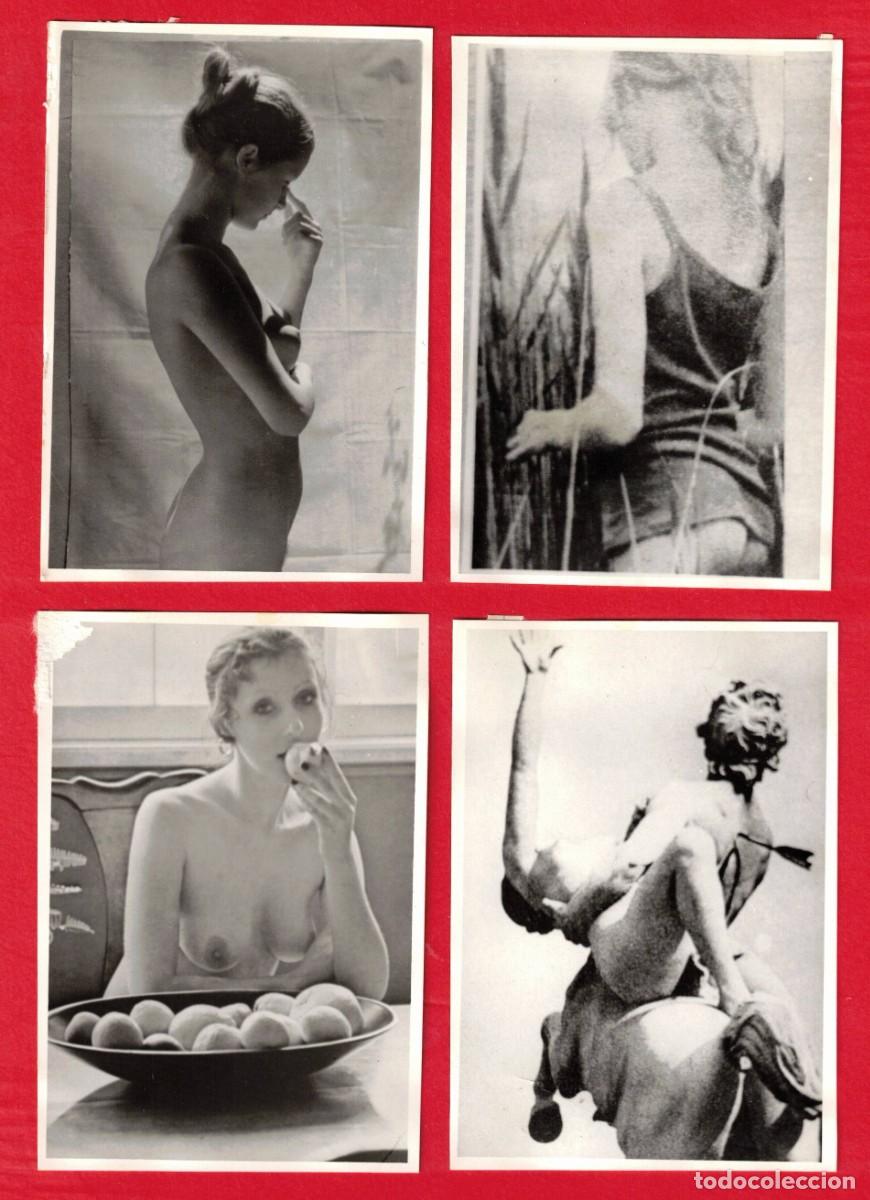 Fotograf&iacute;a antigua: Lote de 4 fotografias originales VINTAGE - Tema de desnudo artistico femenino - A&ntilde;os 50 o 60