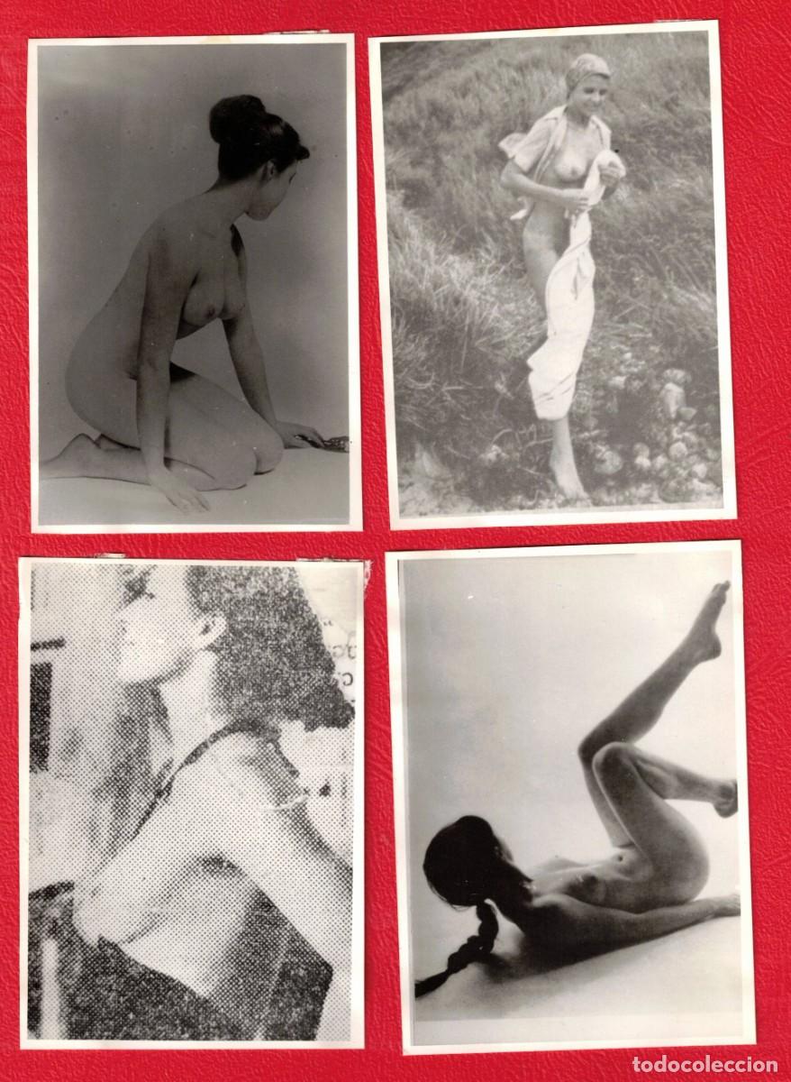 Fotograf&iacute;a antigua: Lote de 4 fotografias originales VINTAGE - Tema de desnudo artistico femenino - A&ntilde;os 50 o 60
