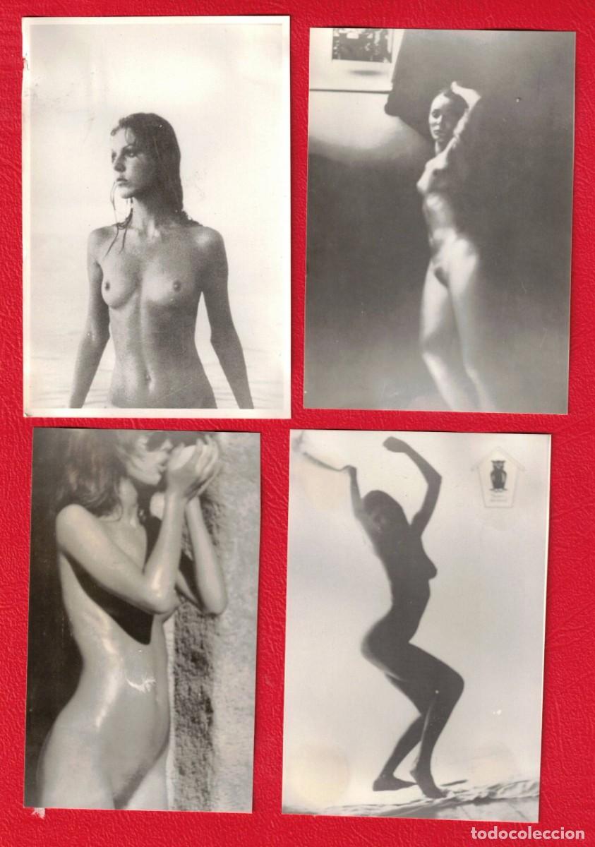 Fotograf&iacute;a antigua: Lote de 4 fotografias originales VINTAGE - Tema de desnudo artistico femenino - A&ntilde;os 50 o 60