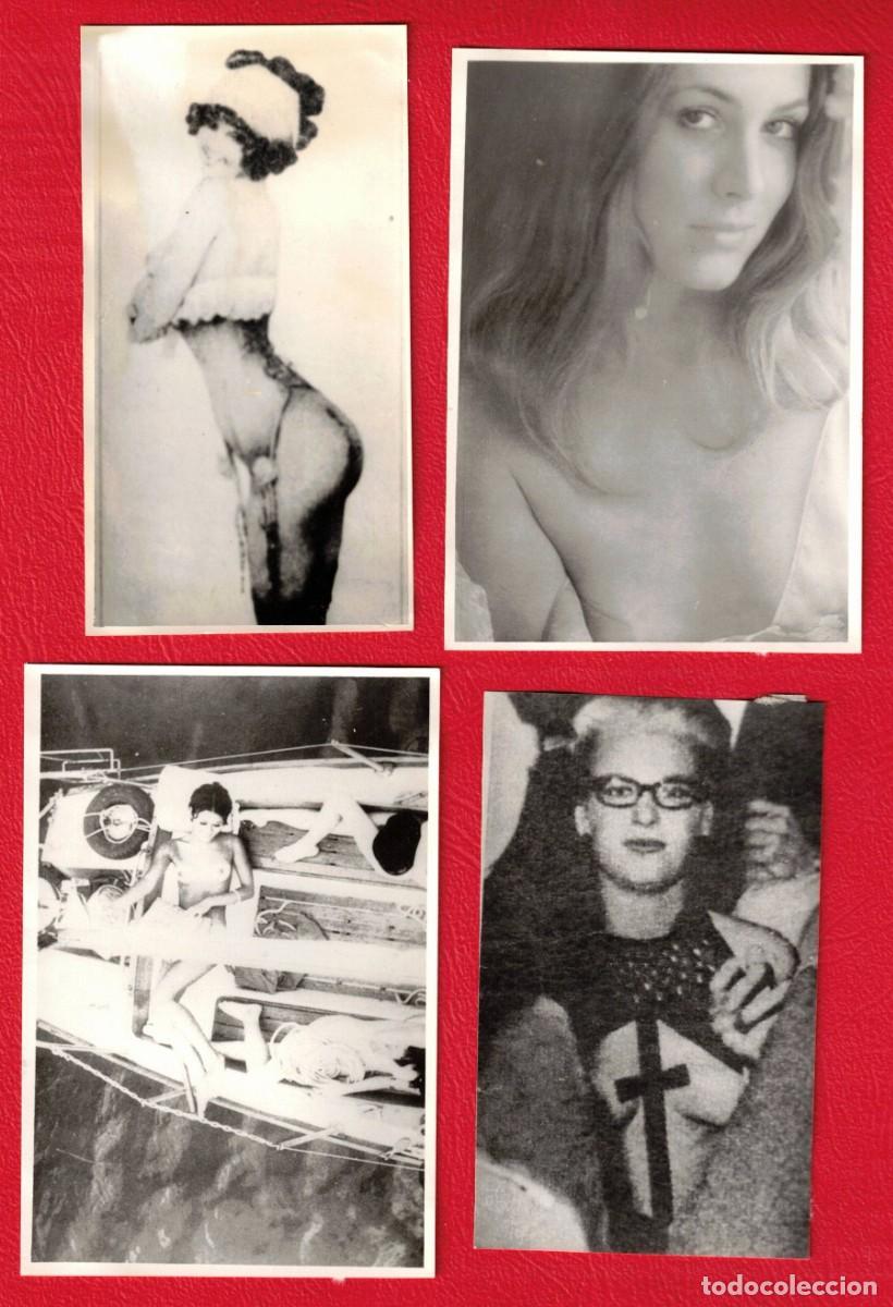 Fotograf&iacute;a antigua: Lote de 4 fotografias originales VINTAGE - Tema de desnudo artistico femenino - A&ntilde;os 50 o 60