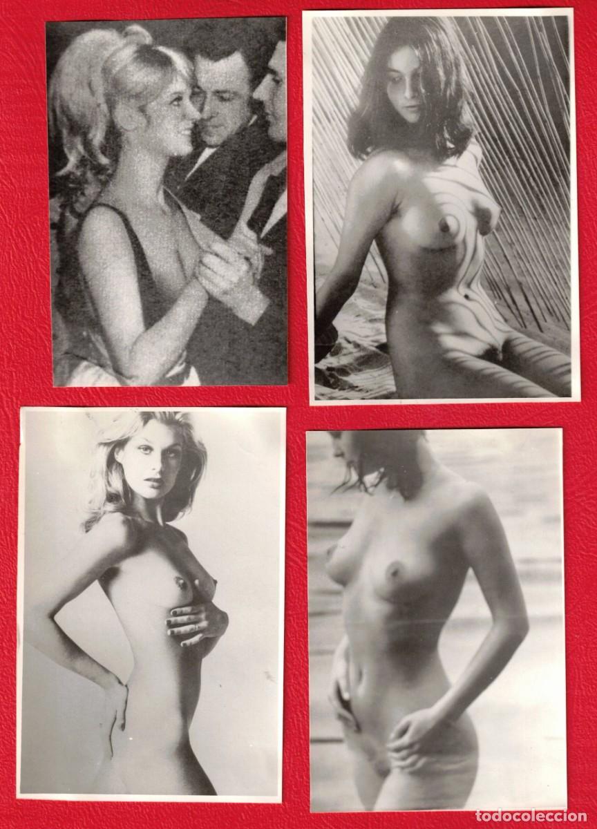 Fotograf&iacute;a antigua: Lote de 4 fotografias originales VINTAGE - Tema de desnudo artistico femenino - A&ntilde;os 50 o 60