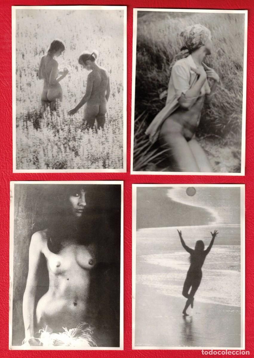 Fotograf&iacute;a antigua: Lote de 4 fotografias originales VINTAGE - Tema de desnudo artistico femenino - A&ntilde;os 50 o 60