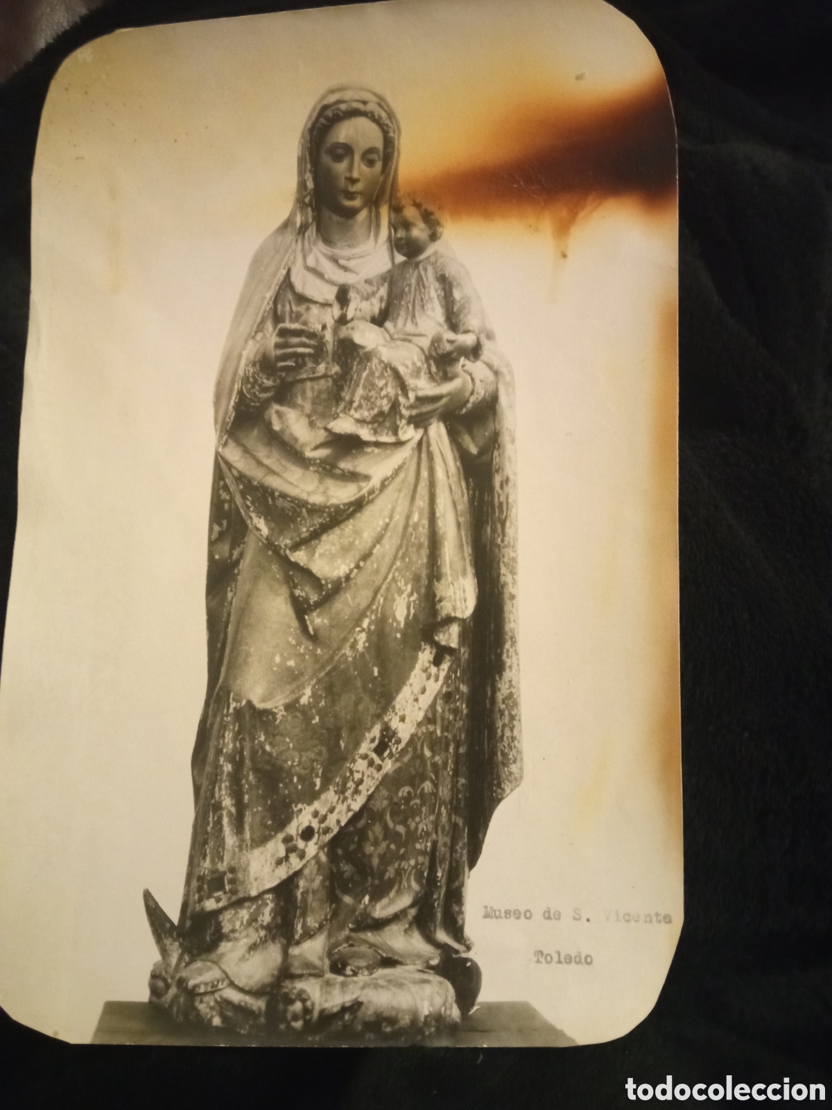 Fotograf&iacute;a antigua: TOLEDO, Imagen religiosa, Museo de San Vicente, mide 22,2x15cm, Foto Rodr&iacute;guez, Toledo
