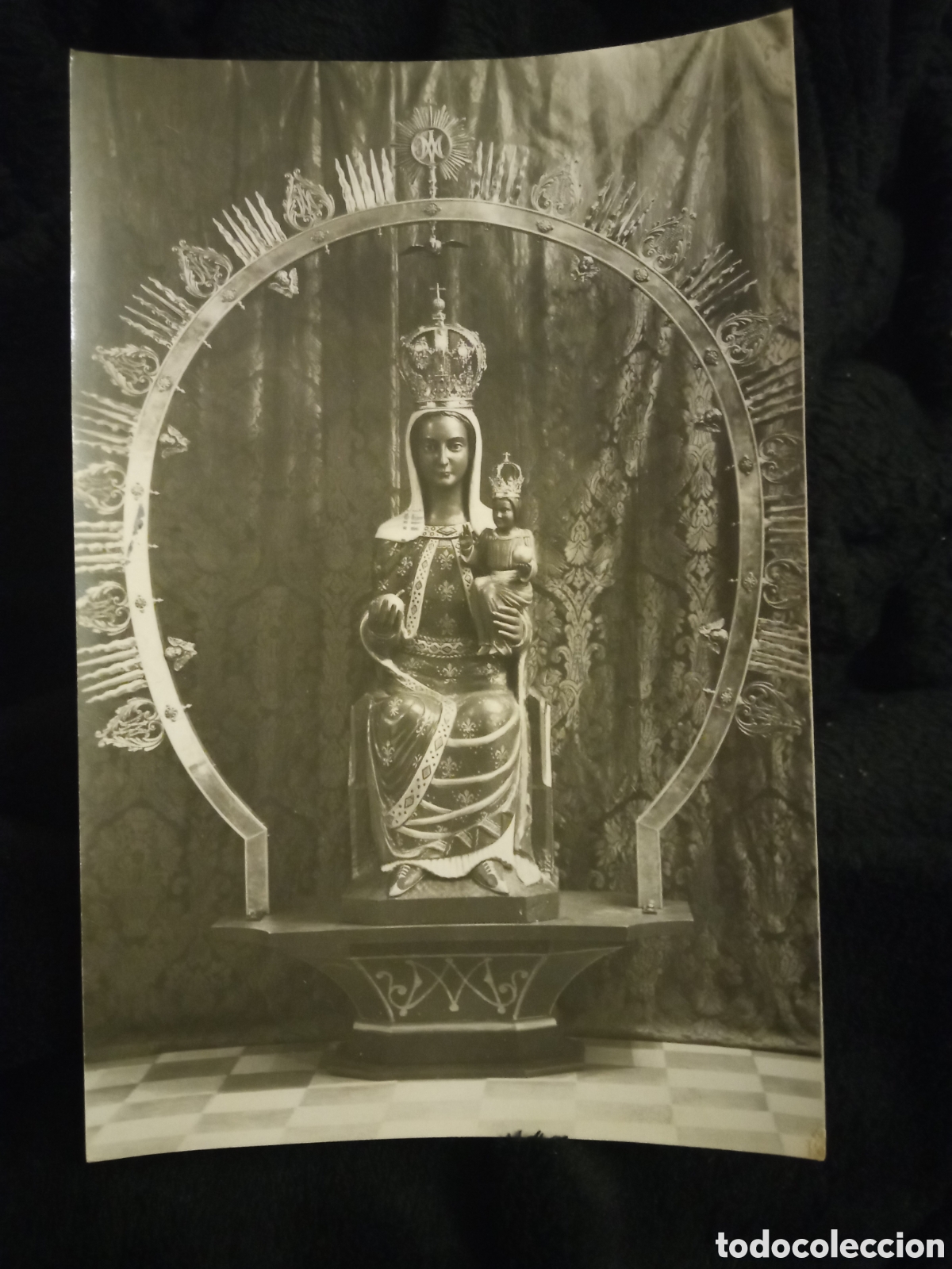 Fotograf&iacute;a antigua: Imagen religiosa que se venera en Toledo, Foto Rodr&iacute;guez, Toledo, mide 16,3x10,8 cm