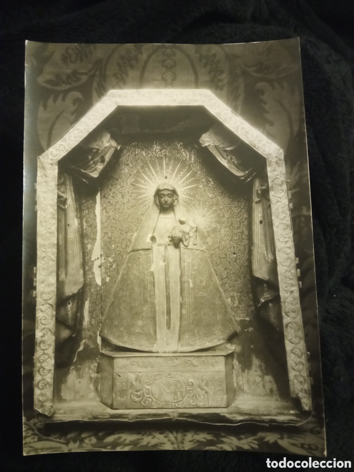 Fotograf&iacute;a antigua: Imagen religiosa que se venera en Toledo, Foto Rodr&iacute;guez, Toledo, mide 16,3x11,3 cm