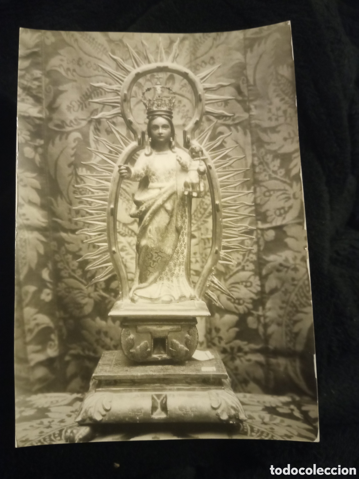 Fotograf&iacute;a antigua: Imagen religiosa que se venera en Toledo, Foto Rodr&iacute;guez, Toledo, mide 16,3x11,2cm