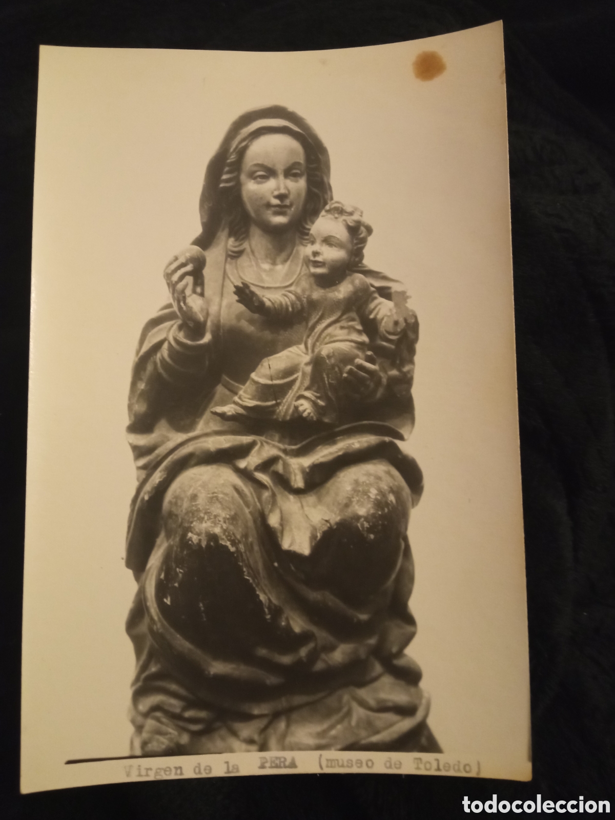 Fotograf&iacute;a antigua: VIRGEN DE LA PERA, Museo de San Vicente, Toledo, Foto Rodr&iacute;guez, Toledo, mide 16,8x10,9cm