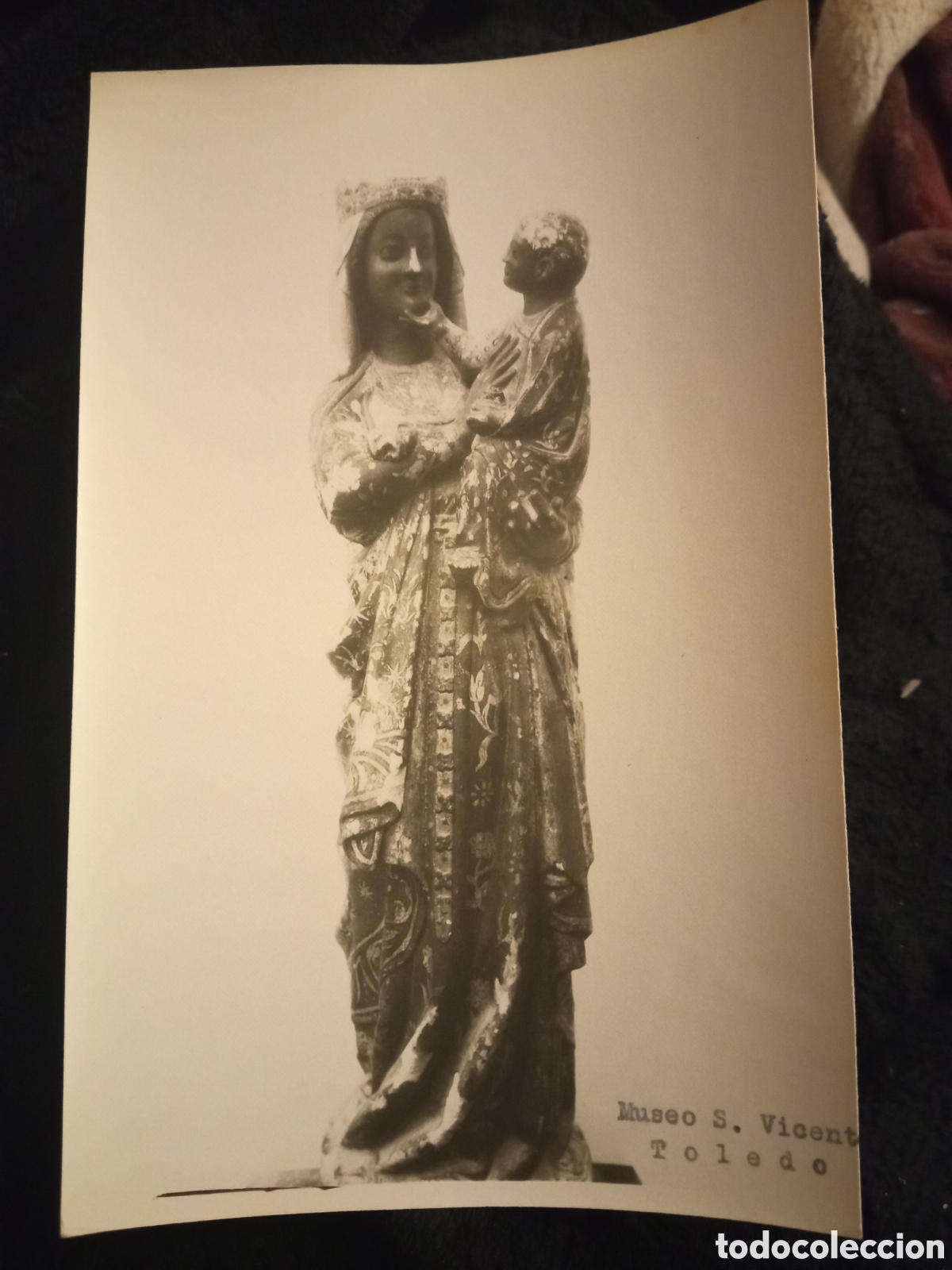 Fotograf&iacute;a antigua: Imagen religiosa que se venera en Toledo, Museo de San Vicente, Foto Rodr&iacute;guez, mide 16,7x10,8cm