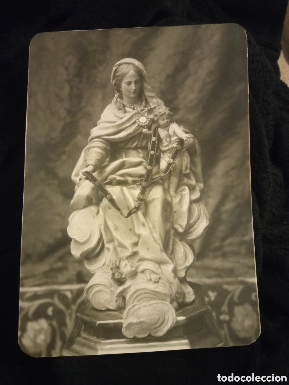 Fotograf&iacute;a antigua: Imagen religiosa que se venera en Toledo, Foto Rodr&iacute;guez, Toledo, mide 16,7x11,7 cm