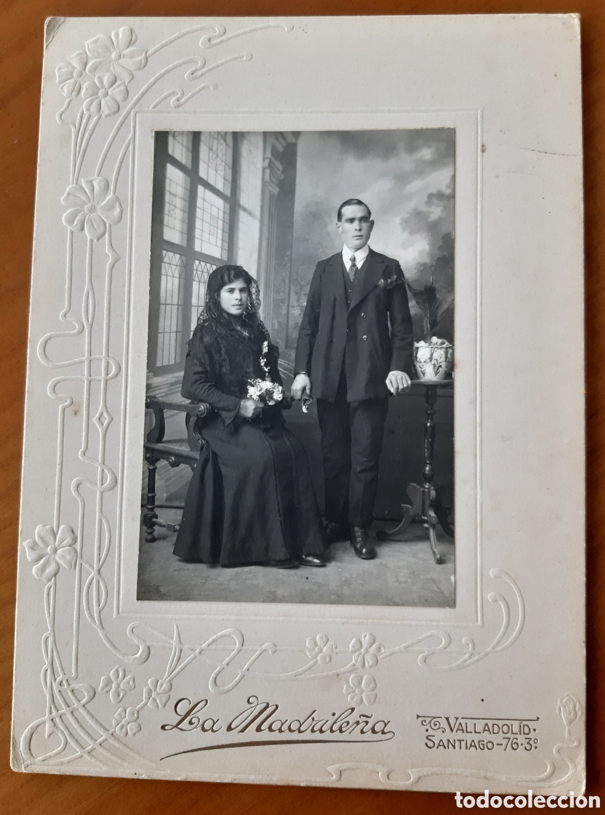 Antique Photography: Fotograf&iacute;a Valladolid La Madrile&ntilde;a. A&ntilde;o 1900. Retrato de boda