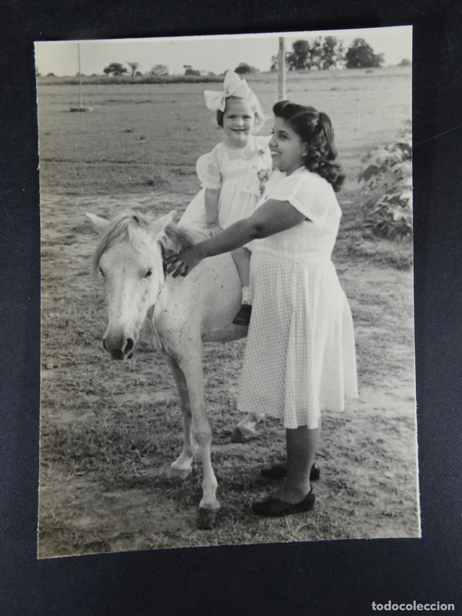 Fotograf&iacute;a antigua: ANTIGUA FOTOGRAF&Iacute;A , NI&Ntilde;A MONTADA CABALLO, VER FOTOS