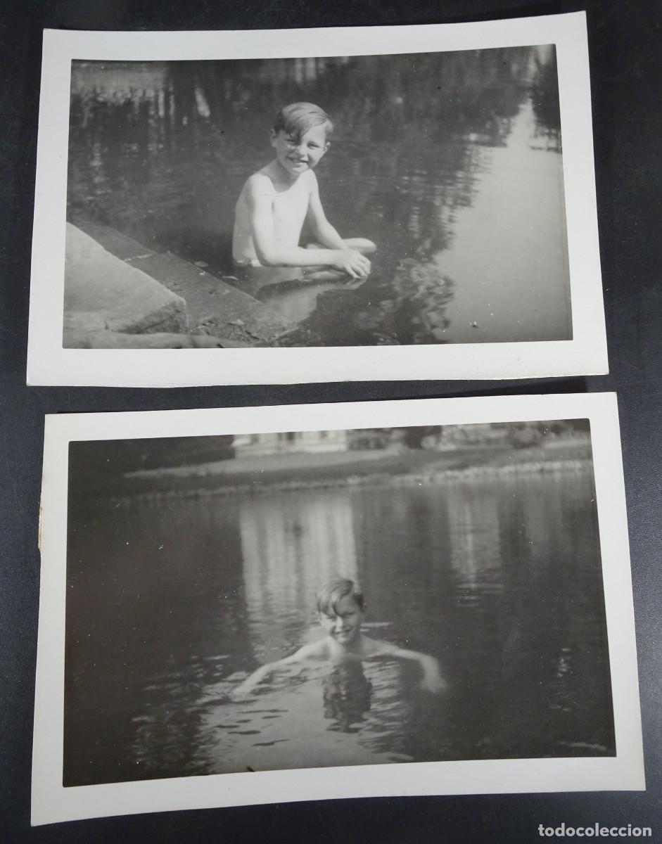 Fotograf&iacute;a antigua: 2 ANTIGUAS FOTOGRAF&Iacute;AS , NI&Ntilde;O BA&Ntilde;&Aacute;NDOSE ,VER FOTOS