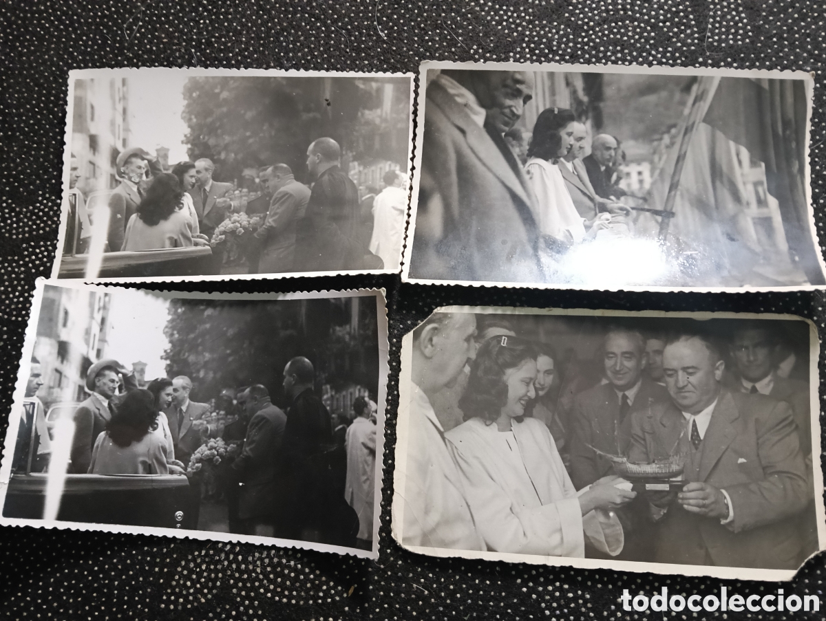 Fotograf&iacute;a antigua: 4 fotograf&iacute;as de la entrega de premios a una artista del momento por el excelent&iacute;simo alcalde Don Ju