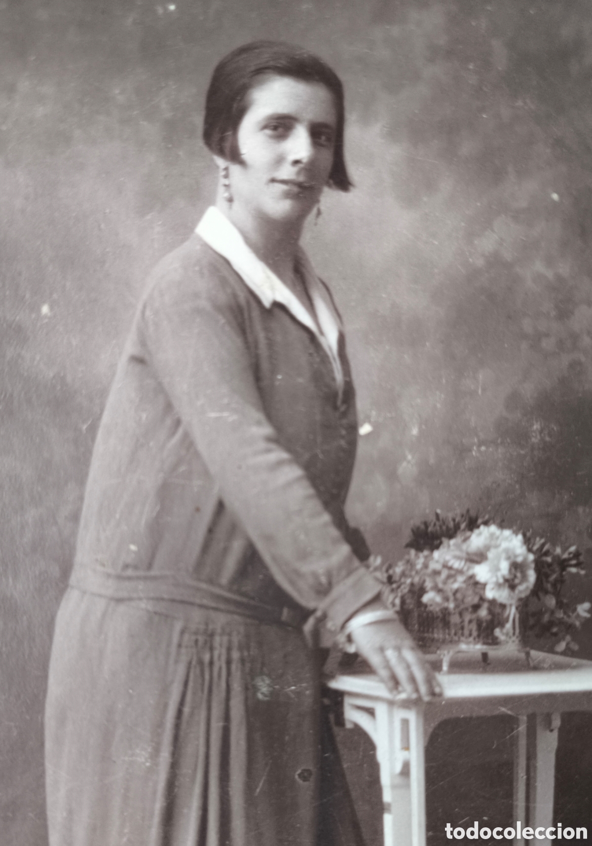 Fotograf&iacute;a antigua: FOTOGRAF&Iacute;A RETRATO DE ESTUDIO SE&Ntilde;ORA FOT&Oacute;GRAFO J. CASA&Uacute; CARTAGENA 1930
