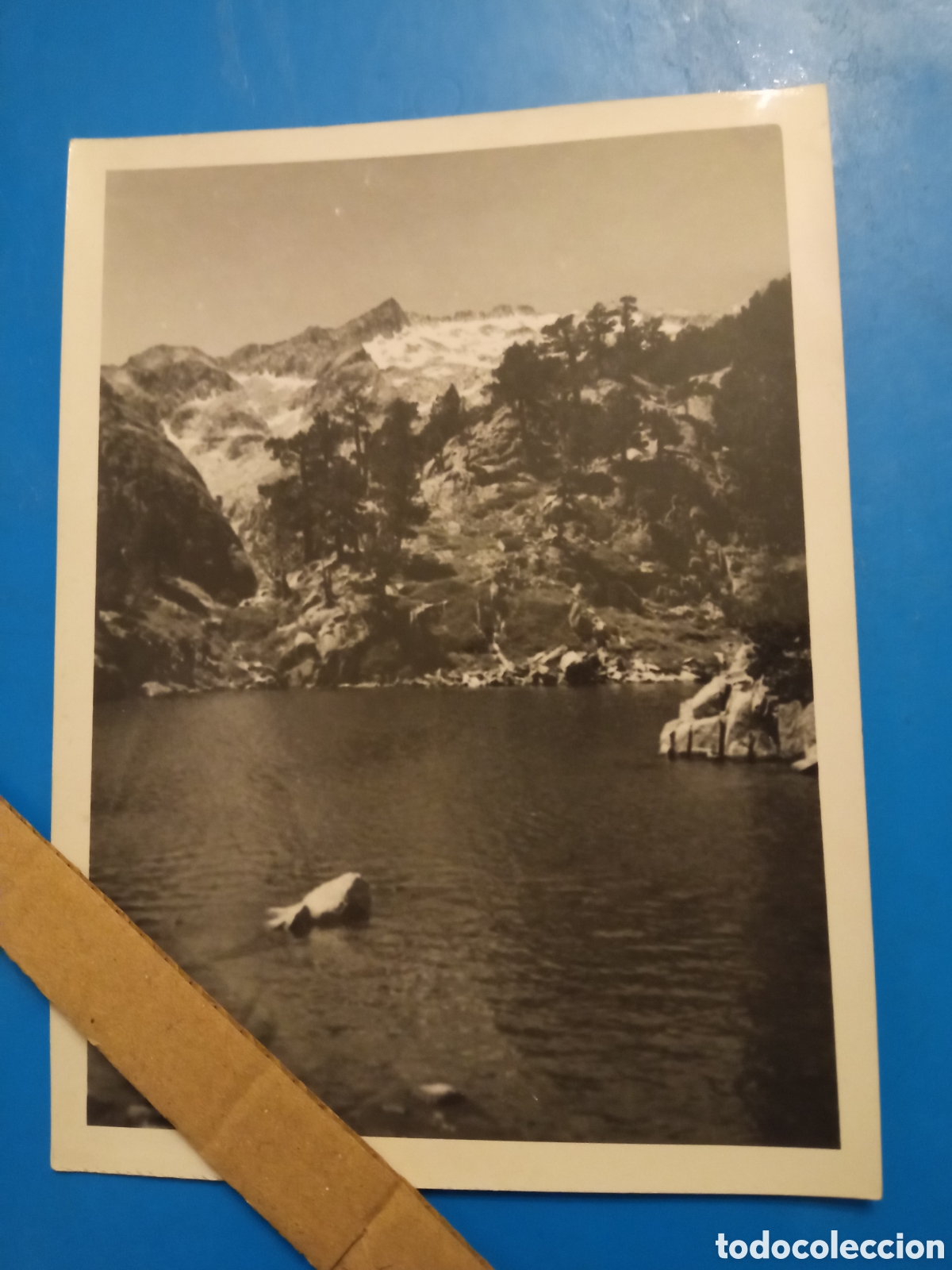 Fotograf&iacute;a antigua: Antigua fotograf&iacute;a, Lago Negro y picos, (L&eacute;rida), mide 12x9cm