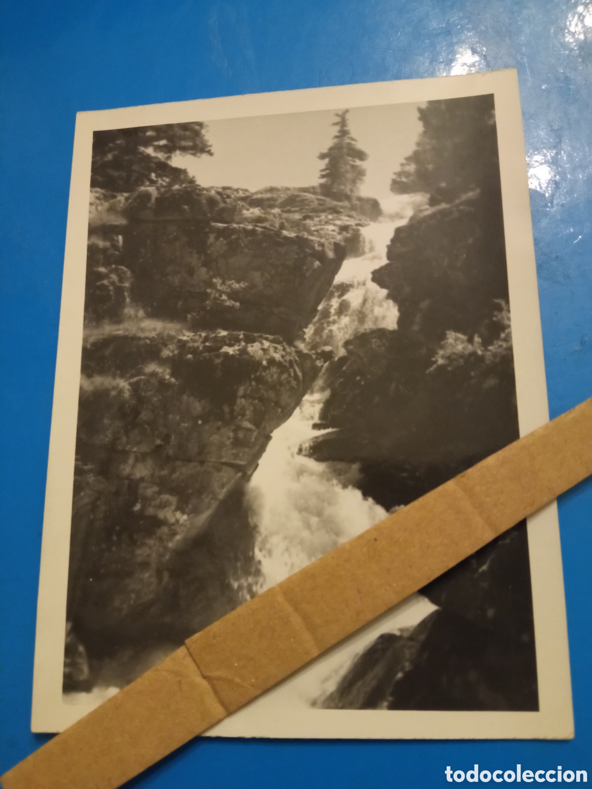 Fotograf&iacute;a antigua: Antigua fotograf&iacute;a, Cascada de Sant Sprit, en el r&iacute;o Sant Nicolau , (L&eacute;rida) mide 12x9 cm
