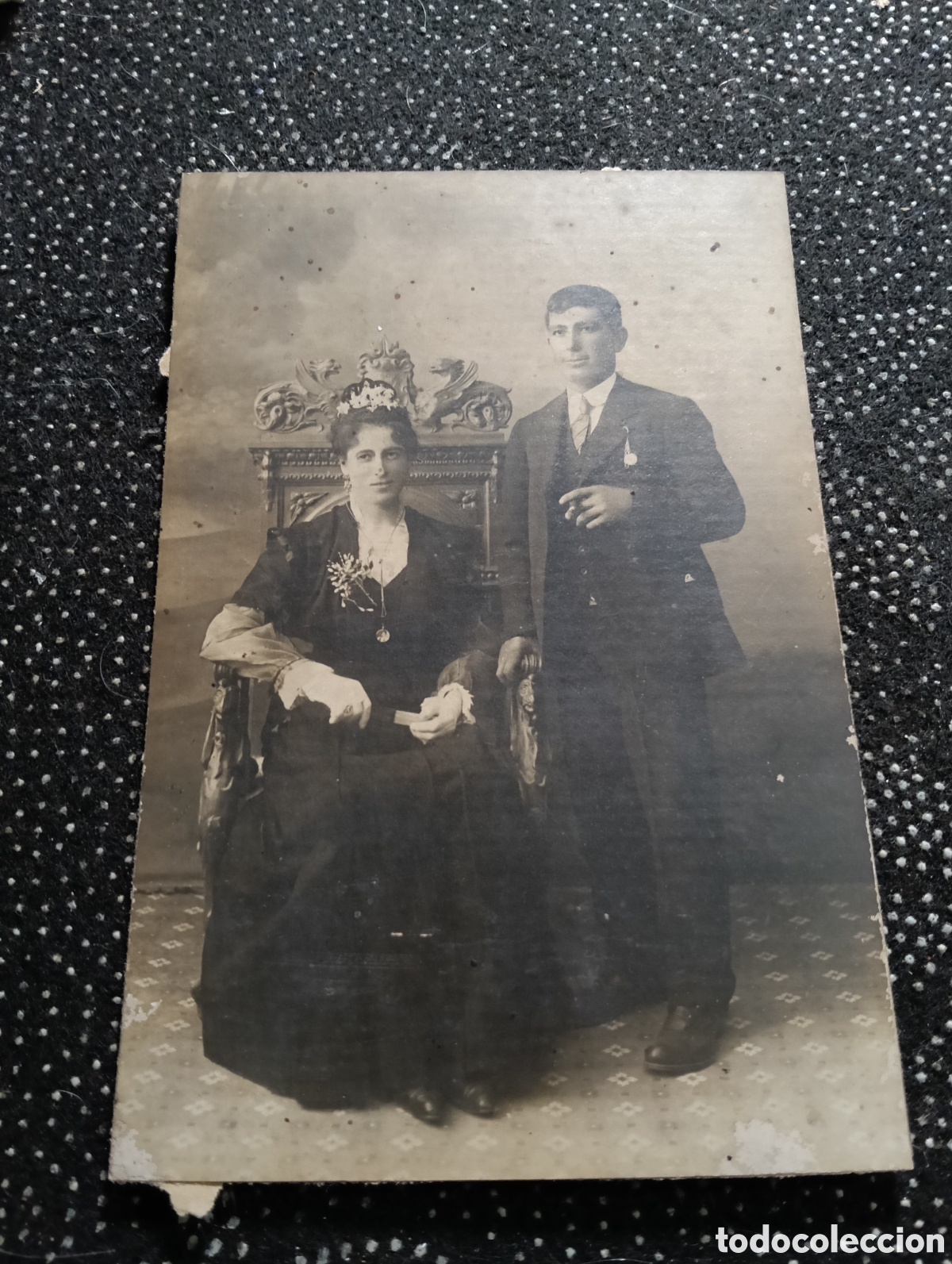 Fotografia antiga: Fotograf&iacute;a de una pareja, marido y mujer de los a&ntilde;os 30