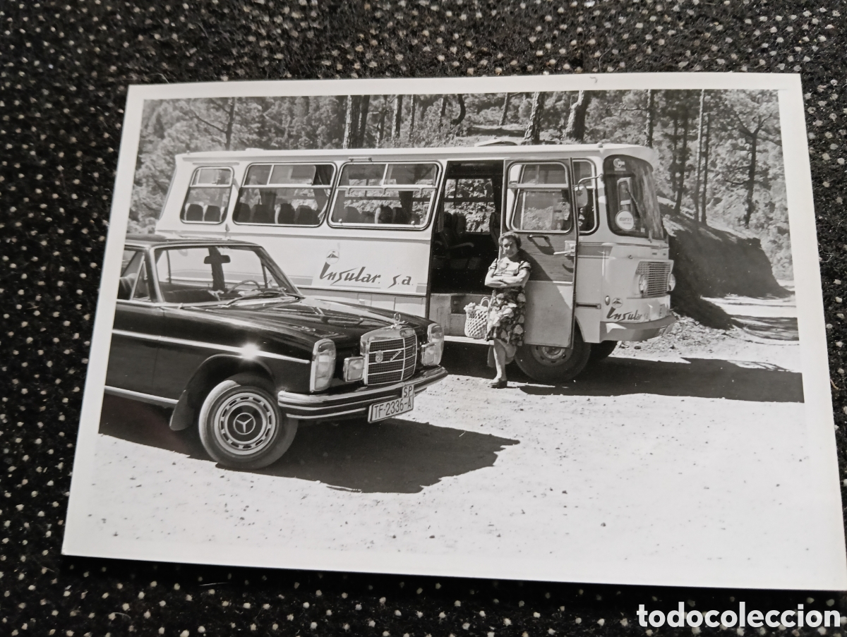 Fotografia antiga: 1950 aprox. Fotograf&iacute;a de un autob&uacute;s de la compa&ntilde;&iacute;a Insular S. A.