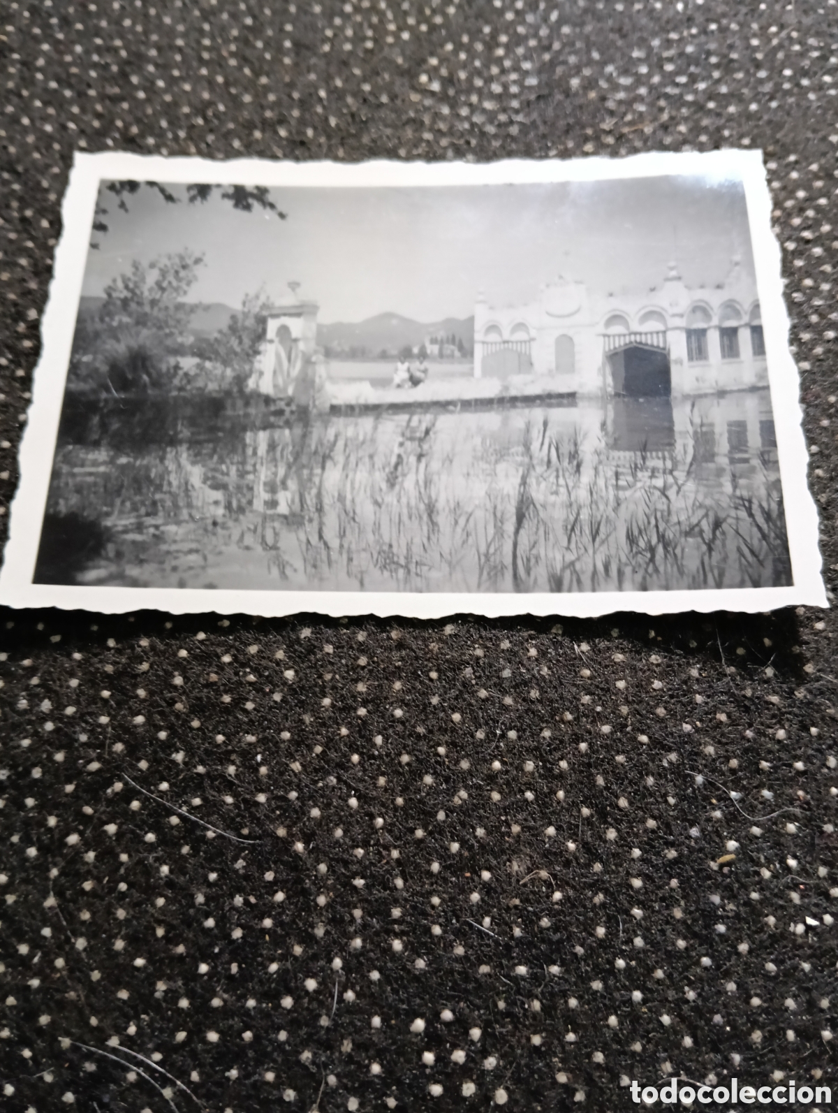 Fotograf&iacute;a antigua: LAGO DE BANYOLES PESQUERA FOTOGRAFIA ANTIGUA mide 9 X 6,5 cm.