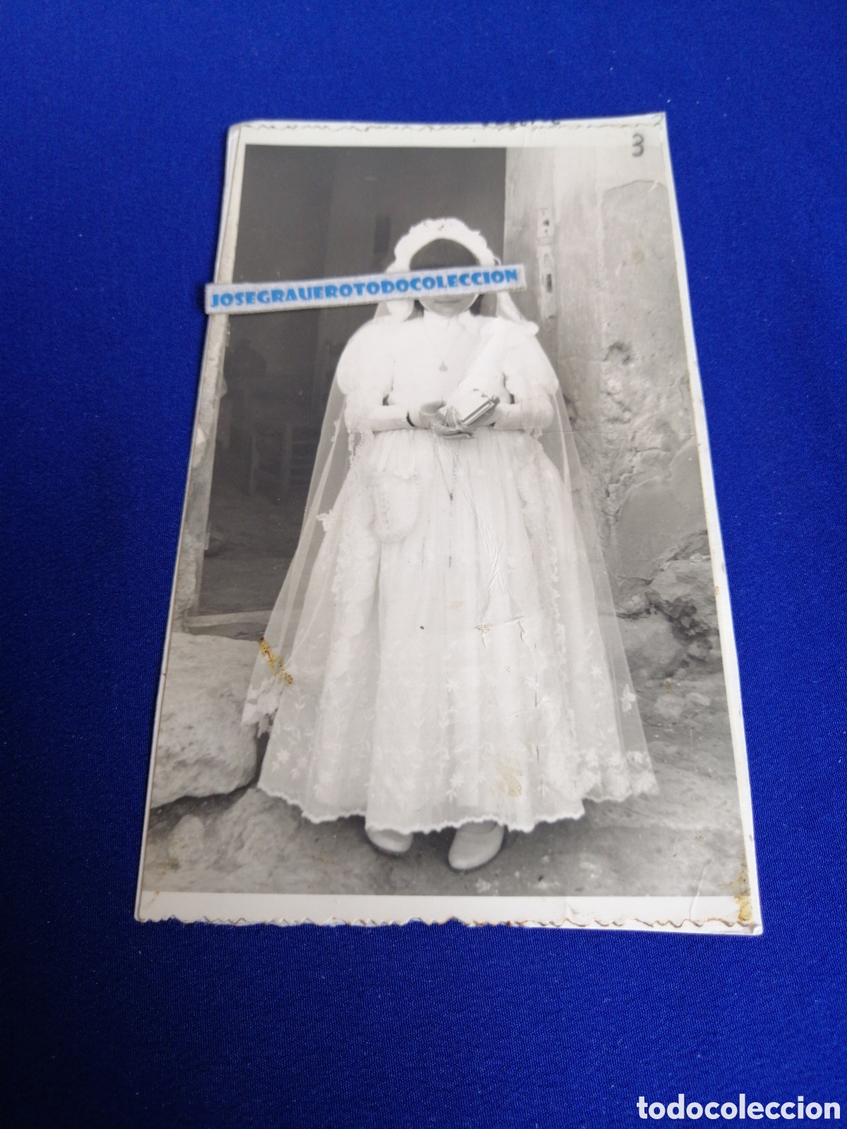 Photographie ancienne: COMUNI&Oacute;N NI&Ntilde;A MODELO POSANDO FOTOGRAF&Iacute;A ANTIGUA SIGLO PASADO