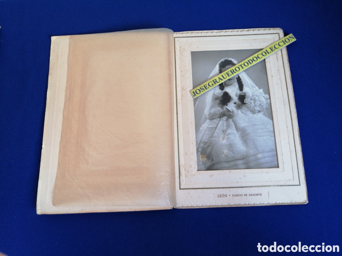 Fotografia antica: COMUNI&Oacute;N NI&Ntilde;A MODELO - SELLO FOTOGR&Aacute;FICO ESTUDIO LE&Oacute;N (PUERTO SAGUNTO) VALENCIA