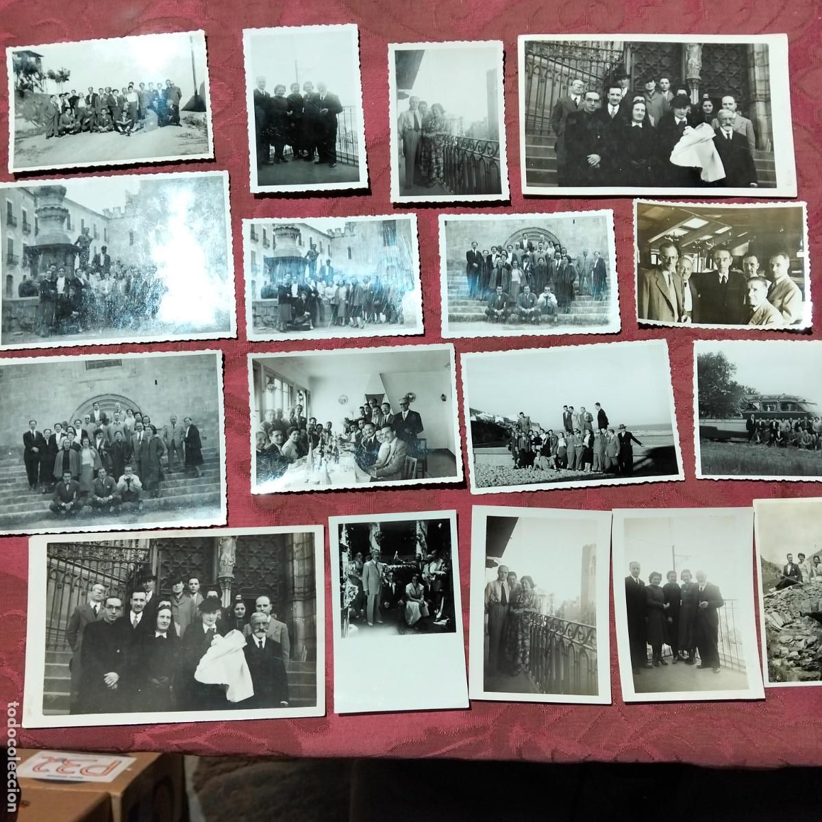 Photographie ancienne: Lote fotograf&iacute;as antiguas en blanco y negro Catalunya a&ntilde;os 30-40 grupos de gente familia amigos