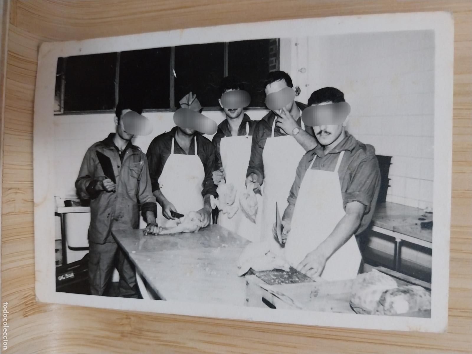 Antique Photography: COCINA CUARTEL MILITARES SOLDADOS FOTO PARTICULAR 10.5X7.5CMS ORIGINAL A&Ntilde;OS 60