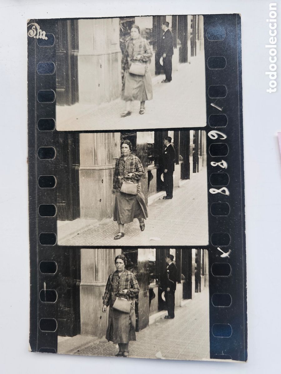 Fotograf&iacute;a antigua: Curiosa Fotograf&iacute;a tipo Fotogramas de pel&iacute;cula se&ntilde;ora 1920s 1930s Barcelona ?