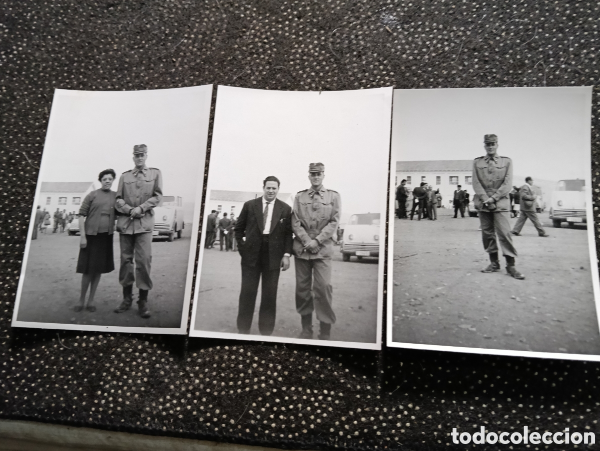 Fotografia antica: 1948 Tres fotograf&iacute;as de un soldado con los padres
