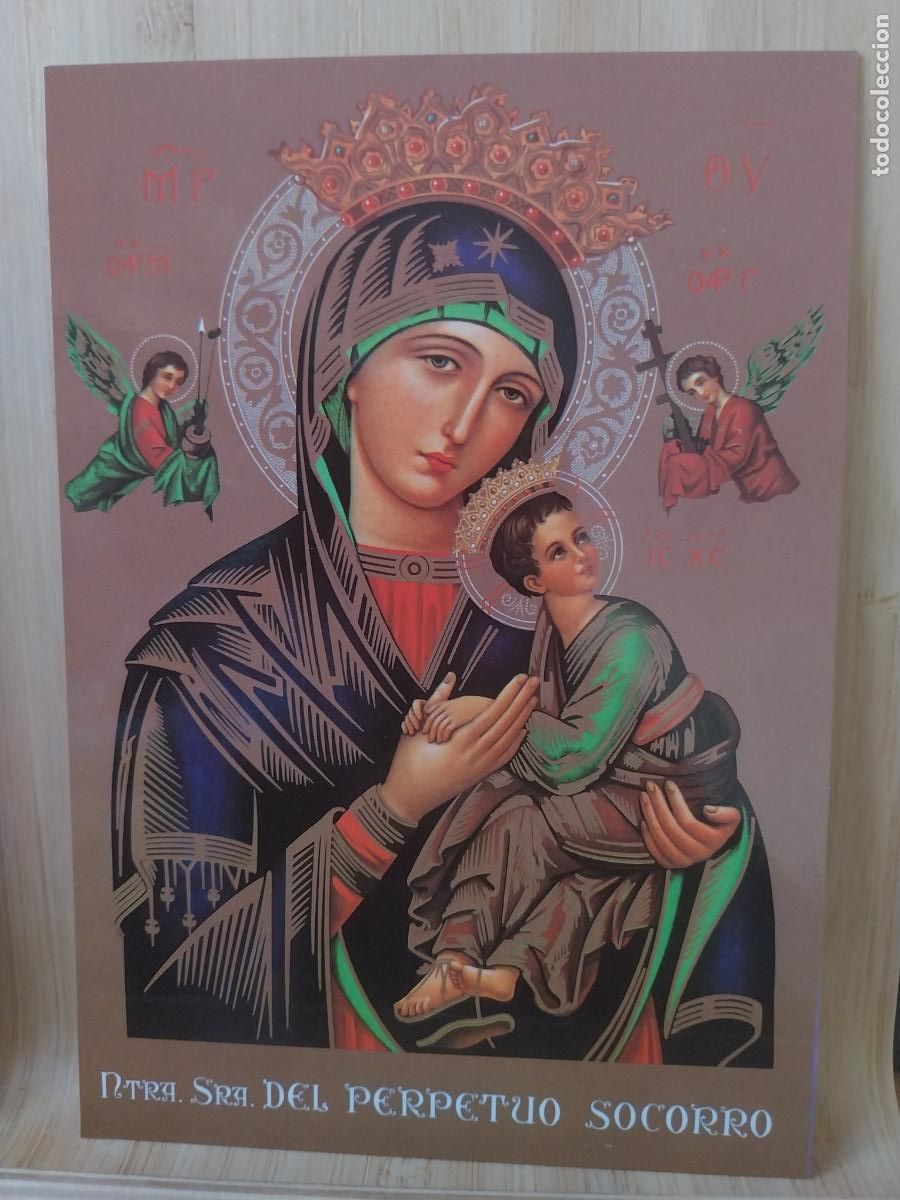 Fotograf&iacute;a antigua: VIRGEN DEL PERPETUO SOCORRO CON NI&Ntilde;O TARJETA AFA A&Ntilde;O 1986 TAMA&Ntilde;O POSTAL