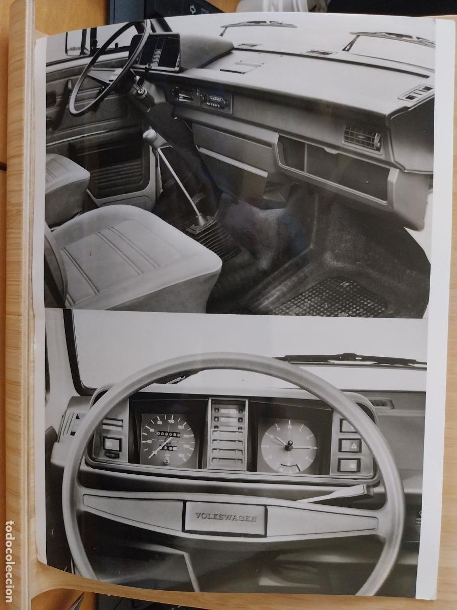 Fotograf&iacute;a antigua: VOLKSWAGEN INTERIOR FURGONETA PRESS ORIGINAL VINTAGE 23.5X18CMS PUBLICIDAD AUTOS *