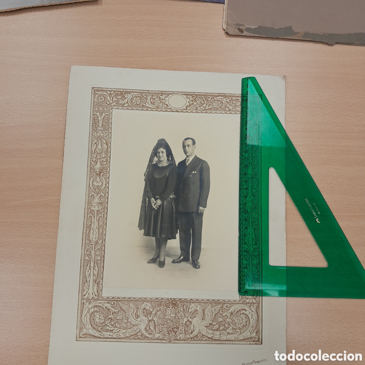 Antique Photography: Fotograf&iacute;a de pareja de novios en Bilbao, 22x17, fot&oacute;grafo Garc&iacute;a Razquin