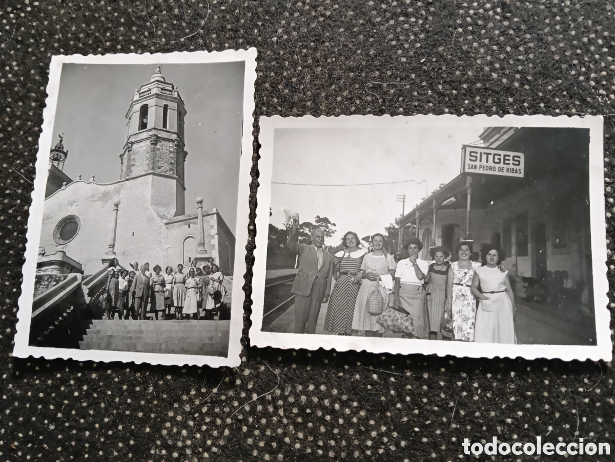Fotograf&iacute;a antigua: 2 fotograf&iacute;as de SITGES Y SU IGLESIA 1950