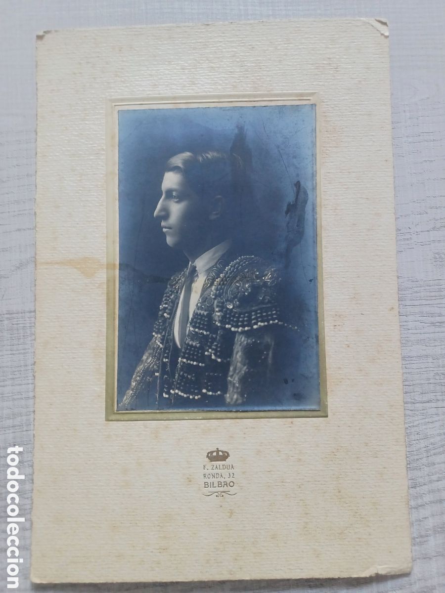 Fotograf&iacute;a antigua: FOTO F.ZALDUA-BILBAO- TORERO CON TRAJE DE LUCES CIRCA 1930 27 x 18 cm