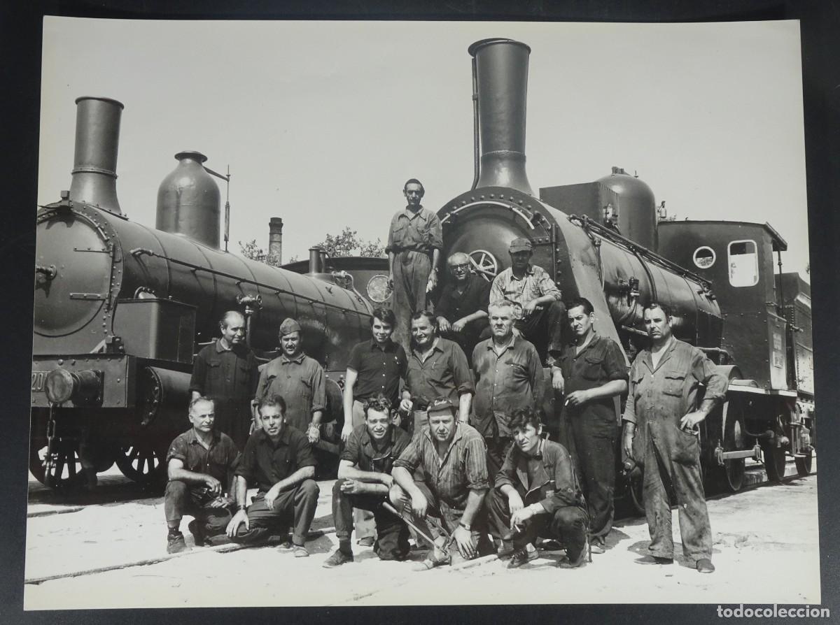 Antique Photography: ANTIGUA FOTOGRAF&Iacute;A ORIGINAL TRABAJADORES TREN, LOCOMOTORA VAPOR ,OPERARIOS, TAMA&Ntilde;O GRANDE, VER FOTOS