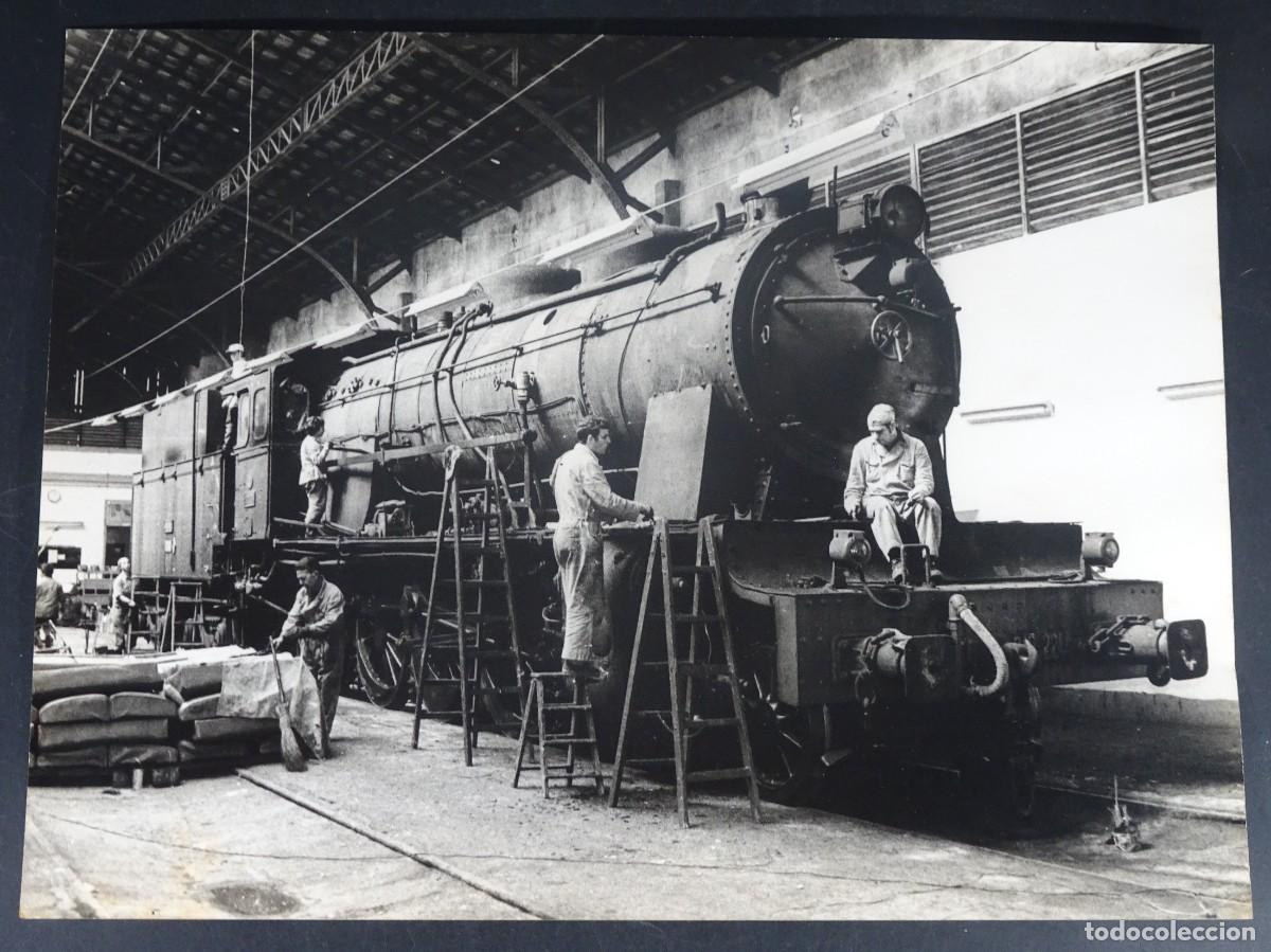 Antique Photography: ANTIGUA FOTOGRAF&Iacute;A ORIGINAL TRABAJADORES TREN, LOCOMOTORA VAPOR ,OPERARIOS, TAMA&Ntilde;O GRANDE, VER FOTOS