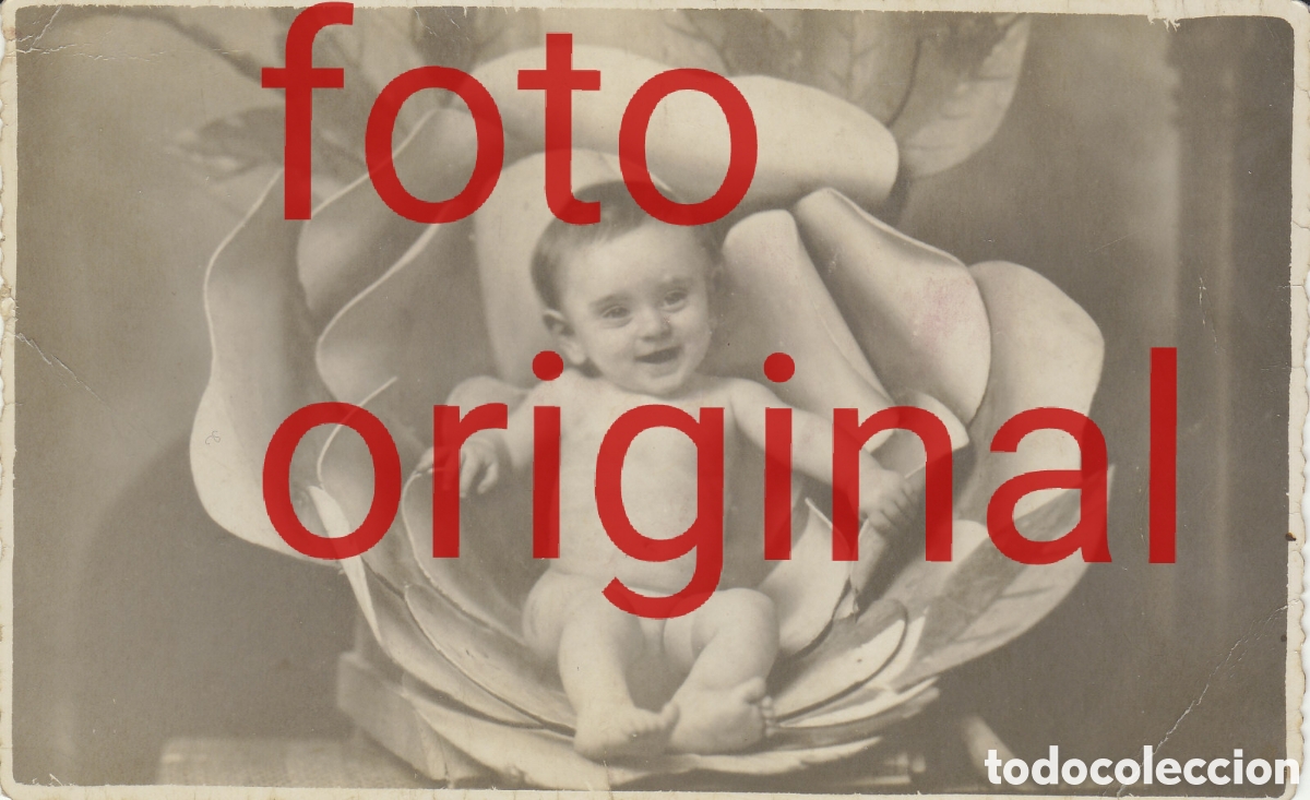 Fotograf&iacute;a antigua: Foto antigua de beb&eacute;