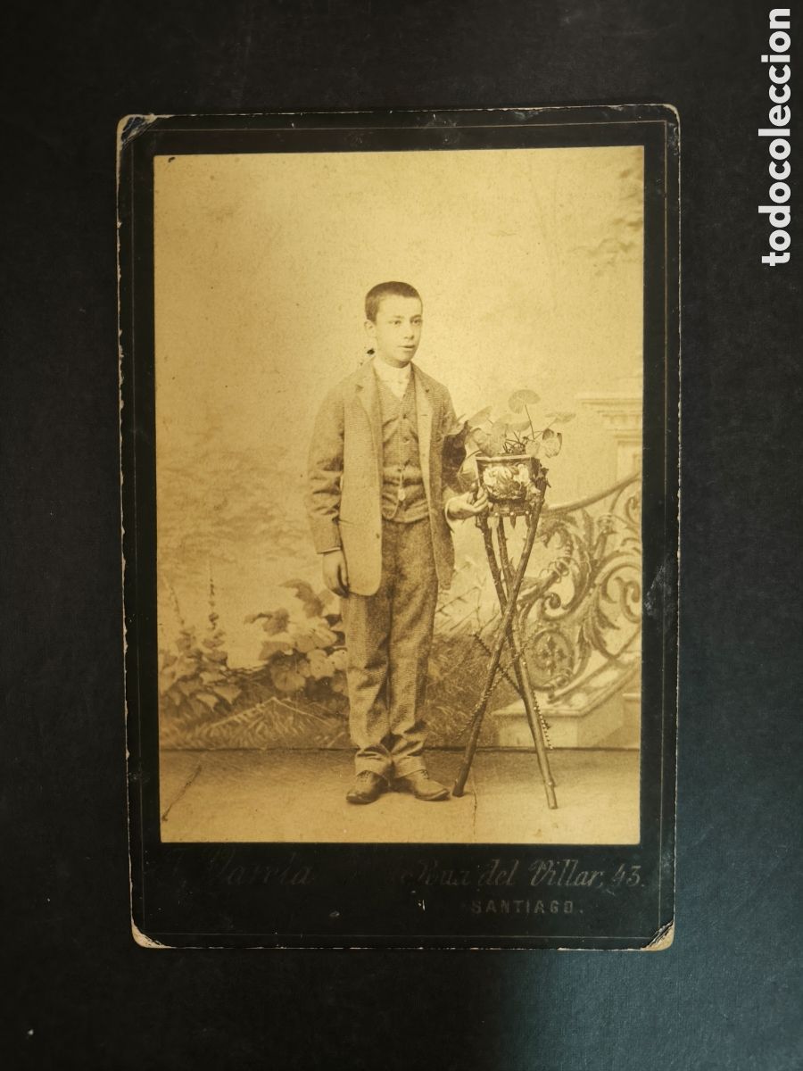 Fotograf&iacute;a antigua: Fotograf&iacute;a antigua tama&ntilde;o gabinete,J. Varela. Santiago de Compostela, finales s. XIX. Galicia.