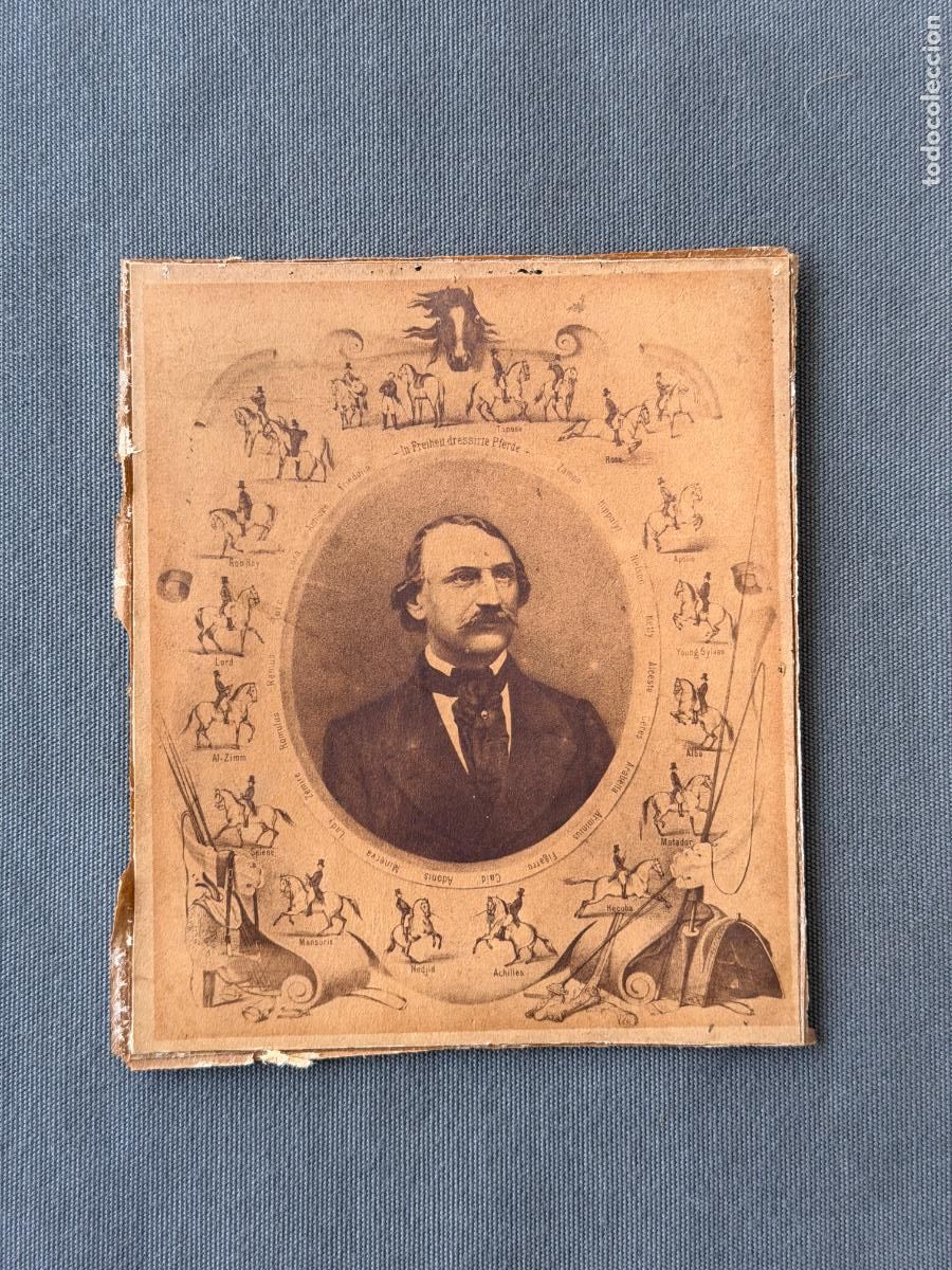 Fotograf&iacute;a antigua: Ernst Renz fundador del circo Renz , fotograf&iacute;a de 1870 aproximadamente , composici&oacute;n ,circus Renz