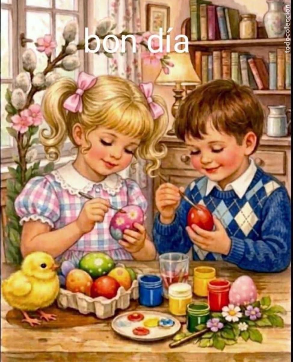 Fotograf&iacute;a antigua: HACIENDO HUEVOS DE PASCUA. FOTOGRAFIA.