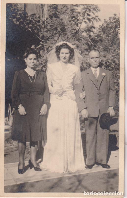Fotograf&iacute;a antigua: ANTIGUA FOTOGRAFIA RECUERDO DE BODA - DORSO EN BLANCO - (13,5X8,5)