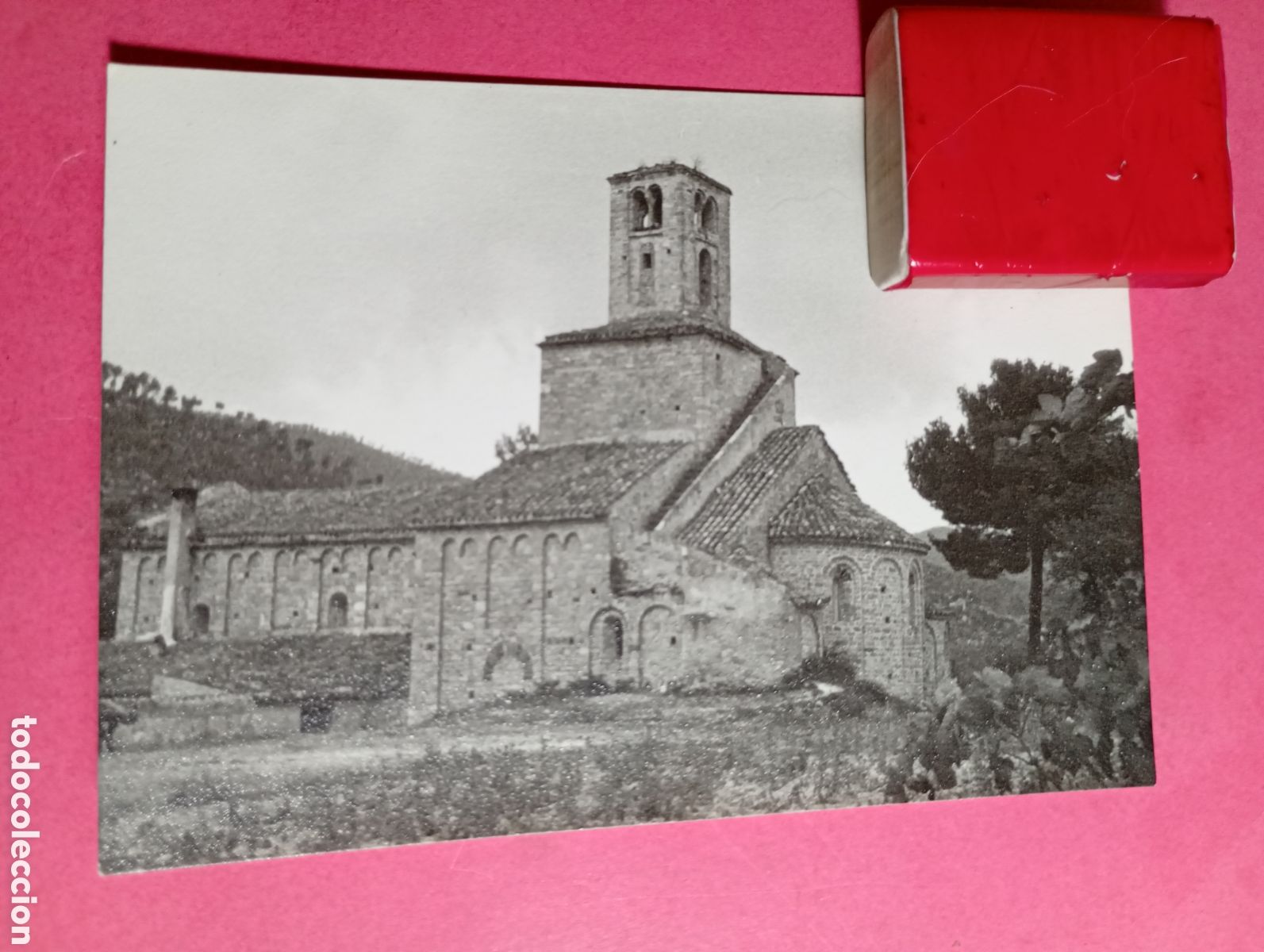 Fotograf&iacute;a antigua: CORBERA ALTA Sant Pon&ccedil; de Corbera iglesia rom&aacute;nica erigida en el siglo XI B/N 23/8/1959