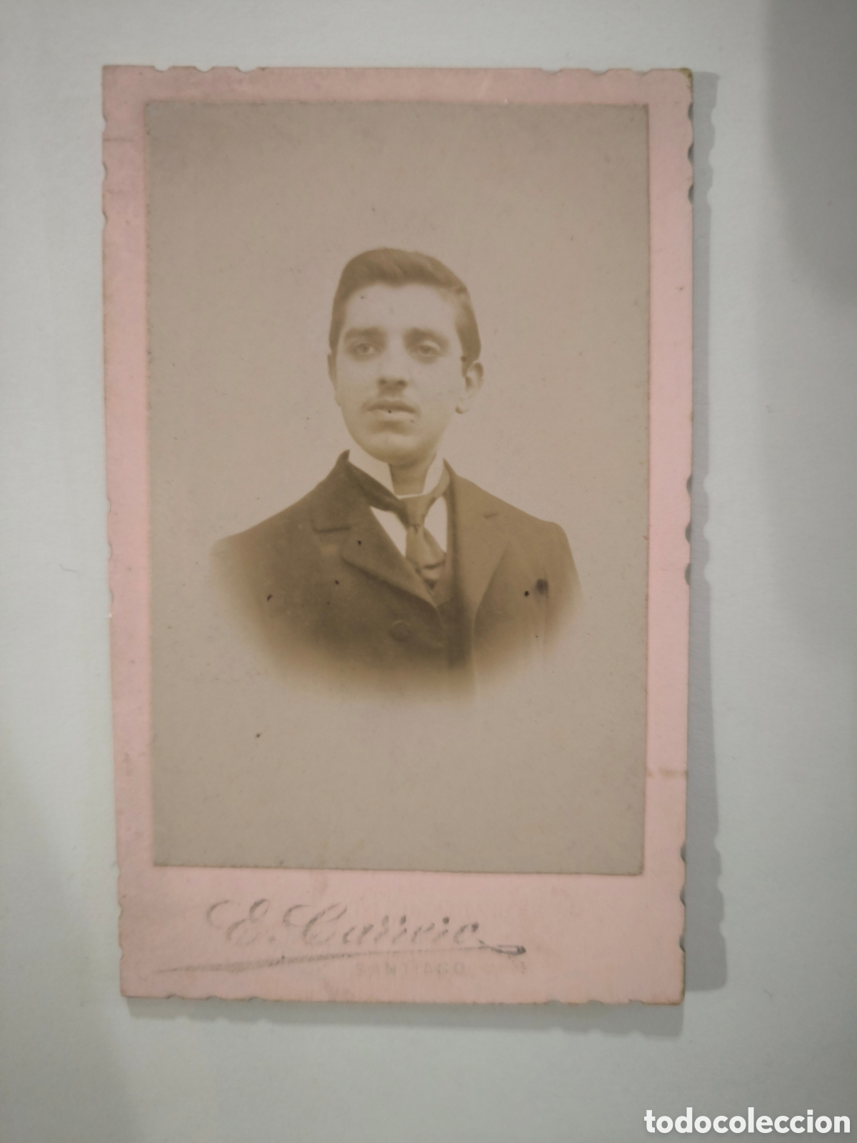 Fotograf&iacute;a antigua: Fotograf&iacute;a antigua, CDV. E. Carrero. Santiago de Compostela, finales s. XIX. Galicia.