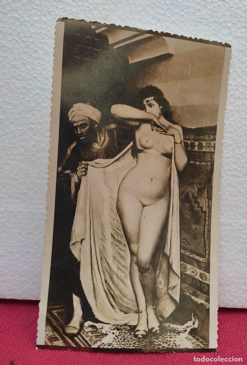 Fotografia antica: antigua fotografia erotica - musulman desnudando a mujer - 17,5x10 cm