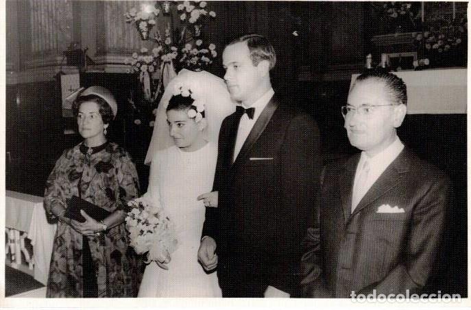 Fotograf&iacute;a antigua: :::: BT81 - FOTOGRAFIA - PAREJA DE NOVIOS CON SUS PADRINOS - 18 X 12 CM.