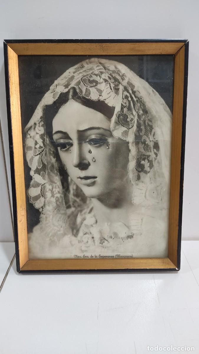 Fotograf&iacute;a antigua: 1070 FOTOGRAFIA ENMARCADA DE NTRA SRA DE LA ESPERANZA (MACARENA), 1&ordf; MITAL SIGLO XX