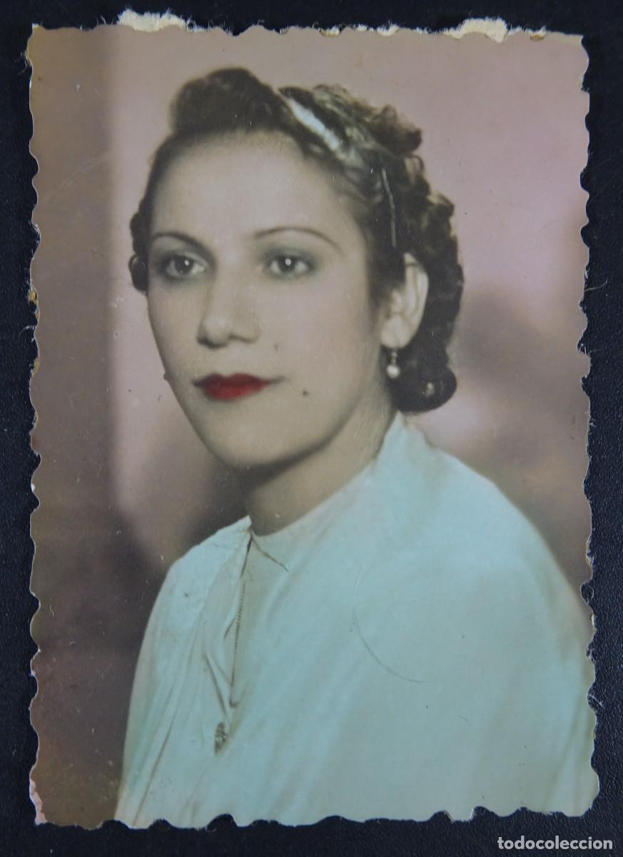 Fotograf&iacute;a antigua: ANTIGUA FOTOGRAF&Iacute;A COLOREADA, RETRATO MUJER, TAMA&Ntilde;O PEQUE&Ntilde;O , VER FOTOS
